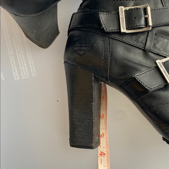 Black Leather Ankle Boots Sz 9 Harley-Davidson Women's Samantha Motorcyle Boot - Picture 7 of 8